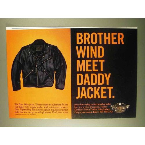 1998 Harley-Davidson Basic Skins Jacket Ad - Wind