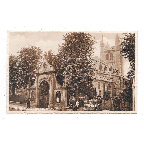 NICE PRINTED POSTCARD OF ST. NICHOLAS CHURCH NEWBURY BERKSHIRE (3200)