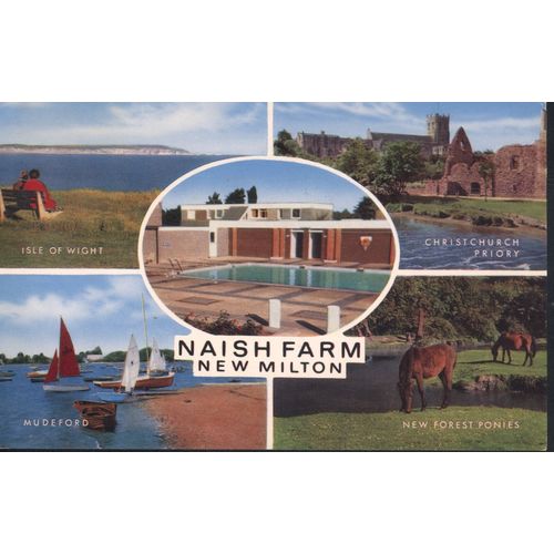 Vintage GB Postcard 1971 - Naish Farm, New Milton, Hampshire