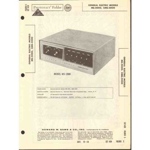 GENERAL ELECTRIC model XMS-2000 Stereo amplifier Sams Photofact manual