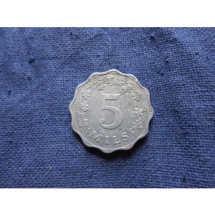 1972 MALTA 5 MILS COIN.