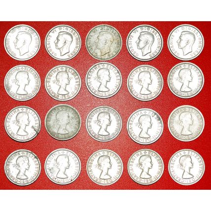 SET 20 COINS: UNITED KINGDOM ★ 6 PENCE 1947-1967!★LOW START★NO RESERVE
