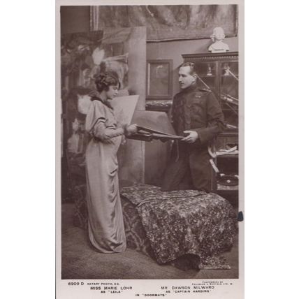 Doormats Miss Marie Lohr Mr Dawson Milward Play Real Photo RPC Postcard