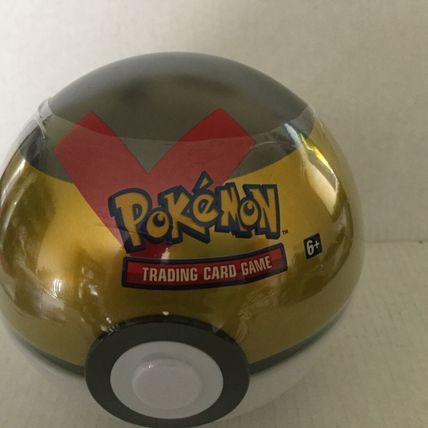 NEW Sealed Pokemon Black and Gold Poke Ball Tin - 3 Booster Packs + 1 Coin