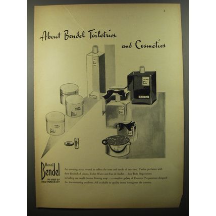 1954 Henri Bendel Toiletries and Cosmetics Advertisement