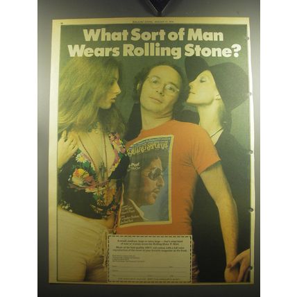 1974 Rolling Stone T-Shirt Ad - What sort of man wears Rolling Stone?