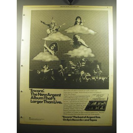 1975 Argent Encore Album Advertisement