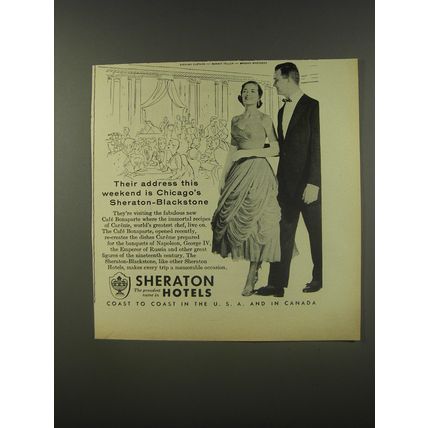1956 Sheraton Hotels Ad - This weekend Chicago's Sheraton-Blackstone