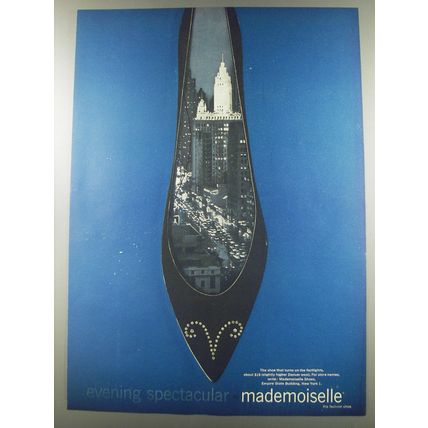 1956 Mademoiselle Shoes Advertisement - Evening Spectacular mademoiselle