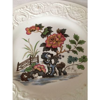 WEDGEWOOD PATRICIAN Vintage / Antique Floral Landscape Plate 10 5/8” inches