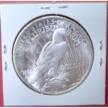 1924-S Peace Dollar. This Coin is a replica and contains NO precious metal.