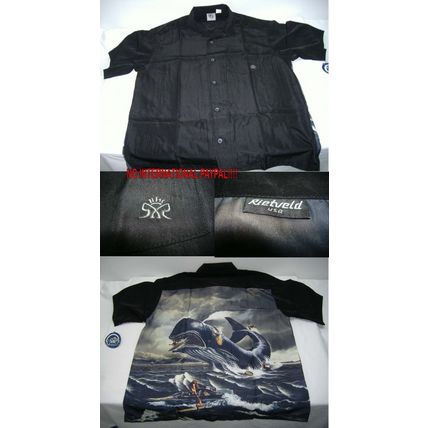 Mens Rare Rick RIETVELD LARGE Moby Black Button Down Camp Shirt $62 Last Units