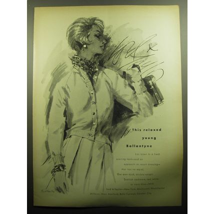 1958 Lord & Taylor Ballantyne Cashmere Sweater Advertisement
