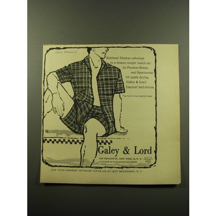 1959 Galey & Lord Beach Set by Peerless Robes and Sportswear Advertisement