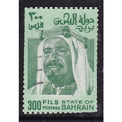 Bahrain 1976 SheikhIsa bin Salman al Khalifa 300f Fine Used SG 241 clipped perf
