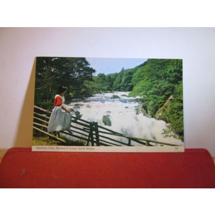BETWS-Y-COED, Swallow Falls, Wales used postcard by Bamforth c.1985 =