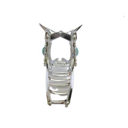 Extra large hair claw clip silver turquoise blue stone sun metal western