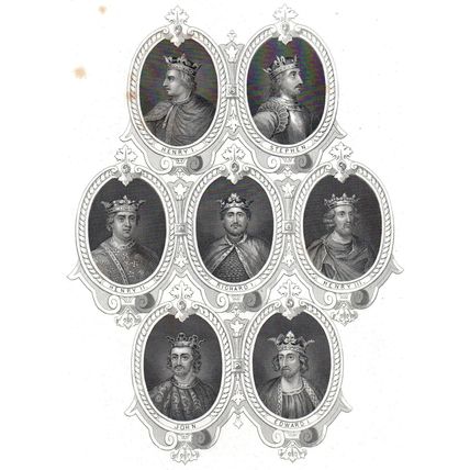 PORTRAITS FROM ANCIENT COINS 1850 Kings Henry Richard John ANTIQUE ENGRAVING #5
