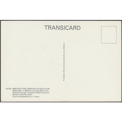 Merthyr Tydfil Borough Council Dennis Lancet SD512 - Transicard Postcard