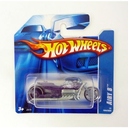 Hot Wheels Airy 8 #164/223 Purple Die-Cast Motorcycle Short Card 2006