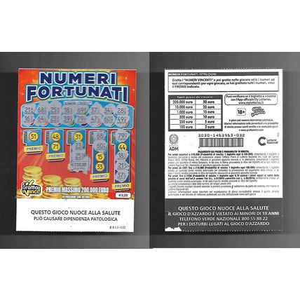 Gratta e Vinci - Numeri Fortunati - Lotto 3030