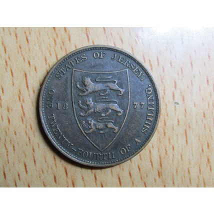 Jersey 1877h Victoria 1/24th of a Shilling Coin