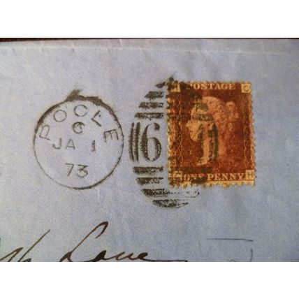 1873 GB QV 1d Red stamp HC Plate 129 cover Rev C Prest Wesleyan Poole London