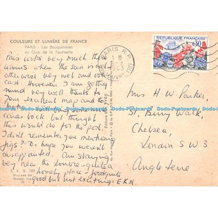 D098939 Couleurs Et Lumiere de France. Paris. Les Bouquinistes. Yvon. S. P. A. D