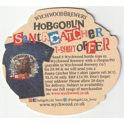 BEER MAT - WYCHWOOD BREWERY - HOBGOBLIN SANTA CATCHER - (Cat No 058) - (2015)