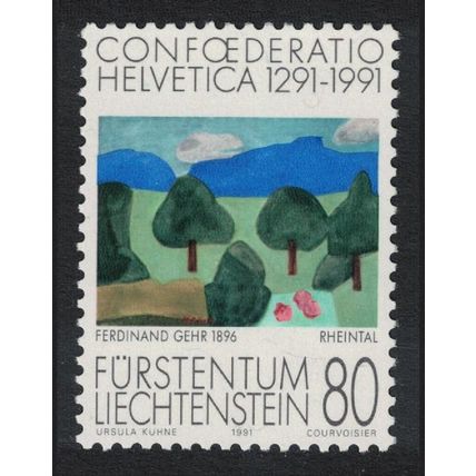 Liechtenstein 'Rhine Valley' Painting by Ferdinand Gehr 1991 MNH SG#1015