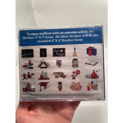 Brother Embroidery Software Back to School 20 Designs 3.5” Diskette SA604