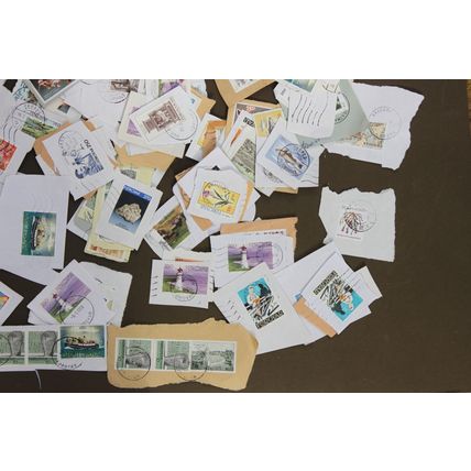Faroe Islands Stamps on paper Kiloware approx 100gm - over 30 years old