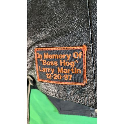 Vintage Leather Motorcycle Vest Harley Davidson Pins & Patches Black Size 42