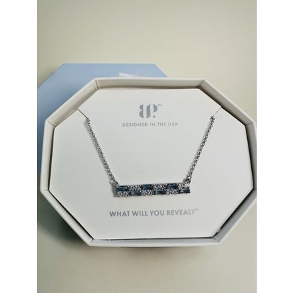 NIB Bomb Party Necklace RBP8837 Determined Rise LC Blue Zircon Spinel Rhodium P