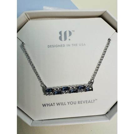 NIB Bomb Party Necklace RBP8837 Determined Rise LC Blue Zircon Spinel Rhodium P