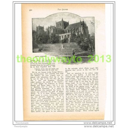 RIPON CATHEDRAL, YORKSHIRE, ENGLAND, THE QUIVER, Book Illustration, c1897