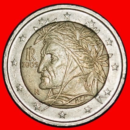 Ⰶ PHALLIC TYPE (2002-2007): ITALY★2 EUROS 2005R DANTE 1265★LOW START★NO RESERVE