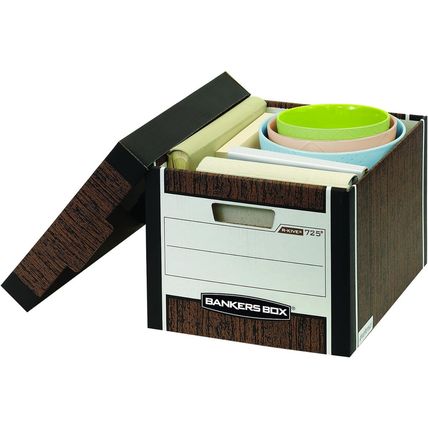 Bankers Box 12 Pack R-KIVE Heavy-Duty File Storage Boxes, Fastfold, Lift-Off Lid