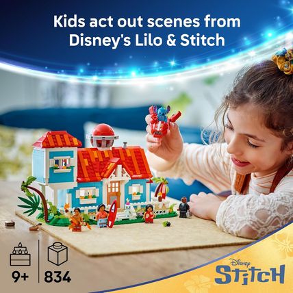LEGO Disney Lilo and Stitch Beach House Toy - Building Playset for Kids, Girls a