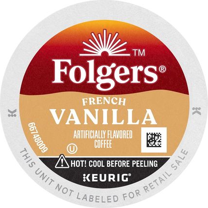 Folgers French Vanilla Flavored Coffee, 72 Keurig K-Cup Pods (Packaging May Vary