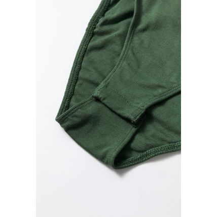 Blackish Green Solid Color Square Neck Long Sleeve Slim Fit Bodysuit