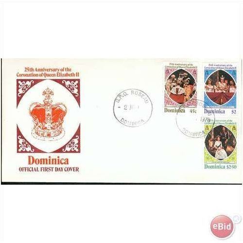 Dominica FDC 1978 - SG 612-614 - 25th Anniversary of Coronation 2