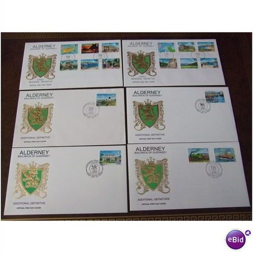 1983 Alderney Island Scenes stamps set of 6 First Day Covers Church St Anne Fort