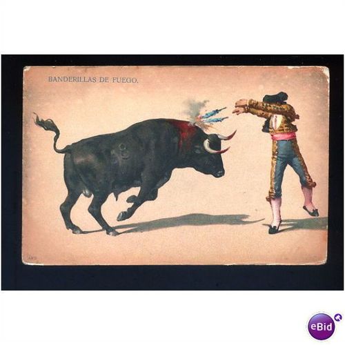 BULLFIGHTING "Banderillas de Fuego" Art Postcard (5378)