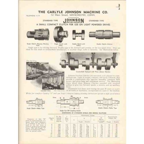 carlyle johnson machine company 1936 compact clutches vintage catalog