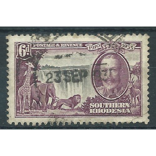 Southern Rhodesia 1935 SG34 6d Black & Purple Silver Jubilee Fine Used....