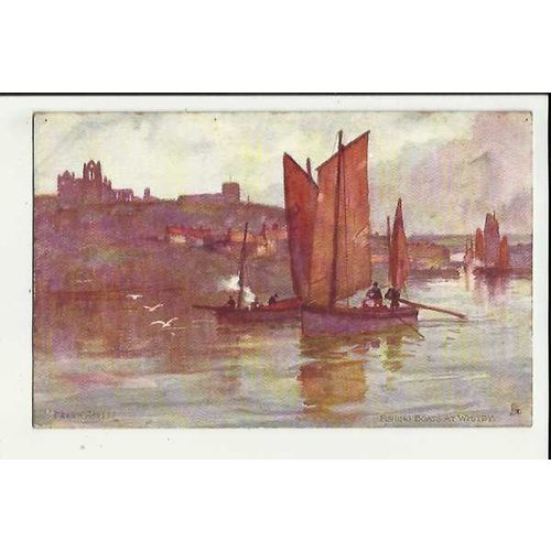 Yorkshire WHITBY Fishing Boats Tuck Oilette Postcard (6272)