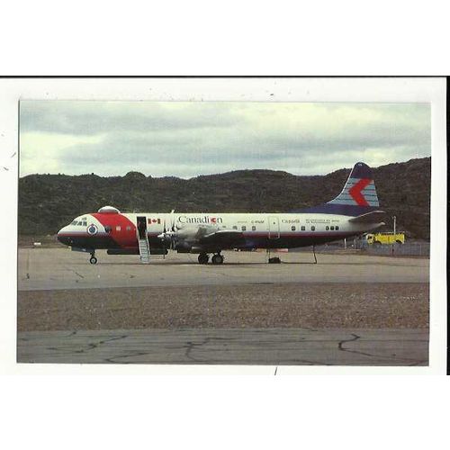 Aviation CANADIAN AIR LINES L-188C ELECTRA Postcard by Mary Jayne (MJ1018)