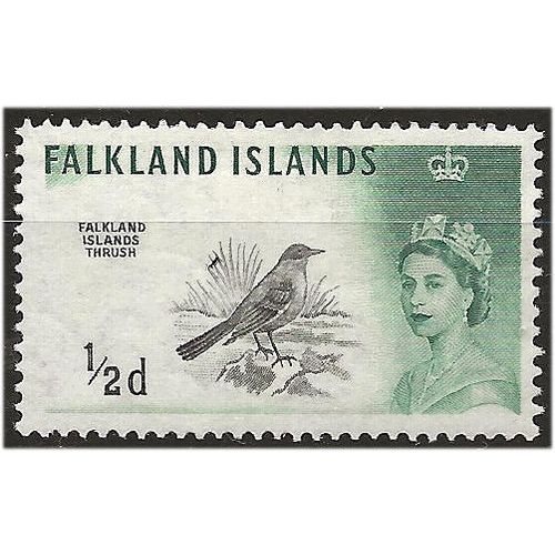 Falkland Islands 1960 SG193 1/2d Black & Myrtle-Green Mounted Mint . ..
