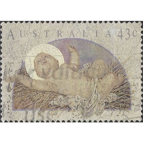 AUSTRALIA, CHRISTMAS, Baby Jesus, brown 1991, 43c, #6
